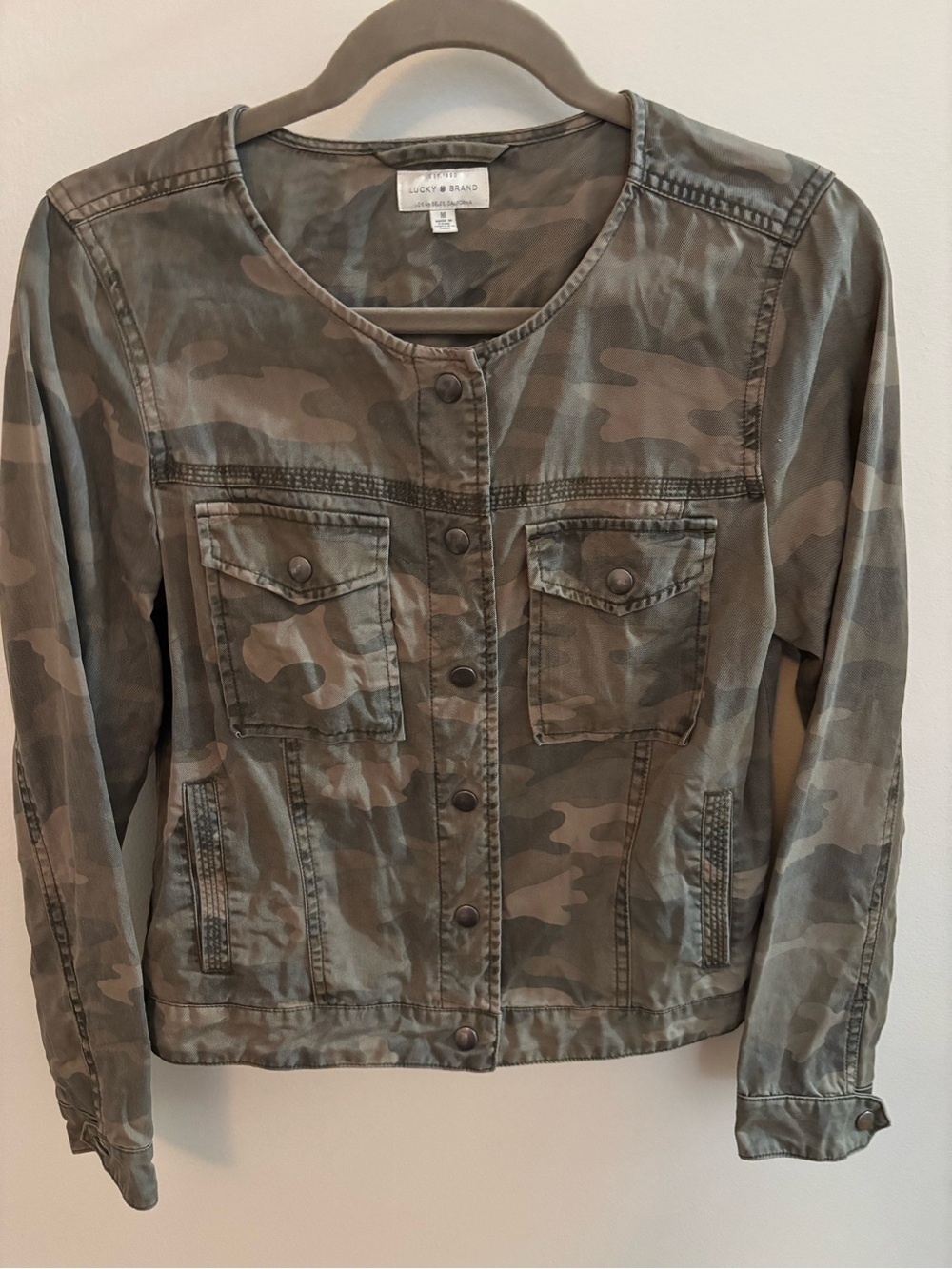 Lucky Brand Women’s Camo Jean Jacket - Olive Green